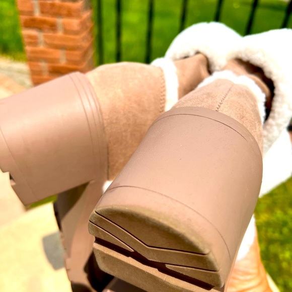 Just Fab Taupe Ellie Trim Supra Trim Lug Sole Boots - Picture 6 of 11